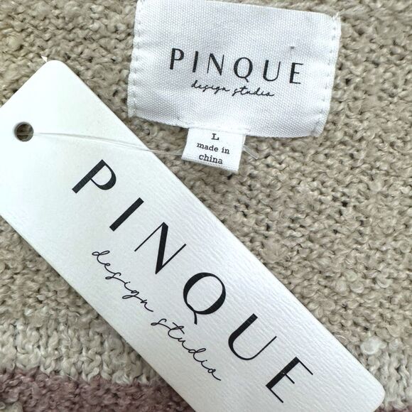 Pinque Design Studios Oversized Striped V-Neck Sweater - Size Large - Picture 5 of 7